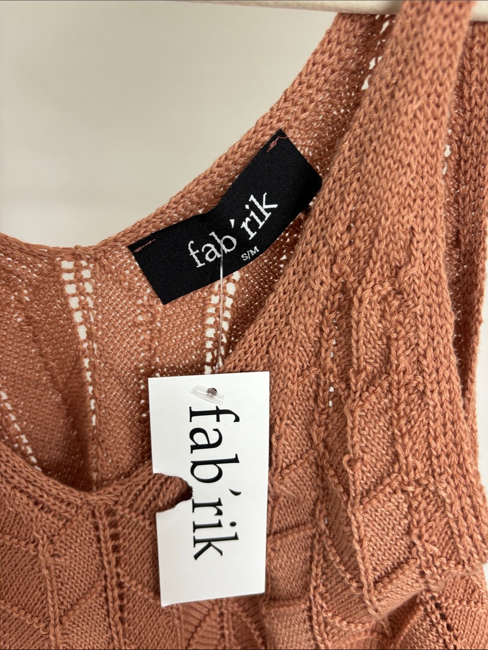 fab'rik Ribbed Knit Rust Tank Top - Picture 2 of 3